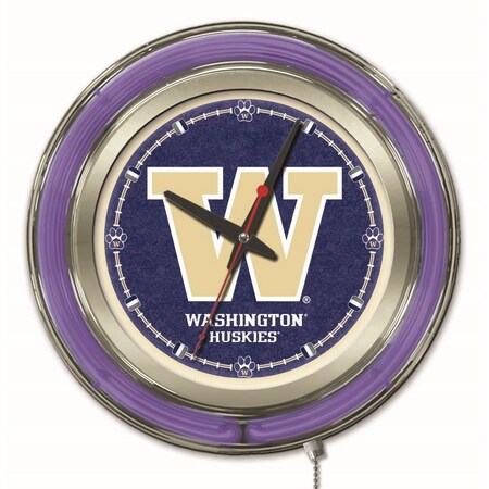 University Of Washington Double Neon 15 Clock